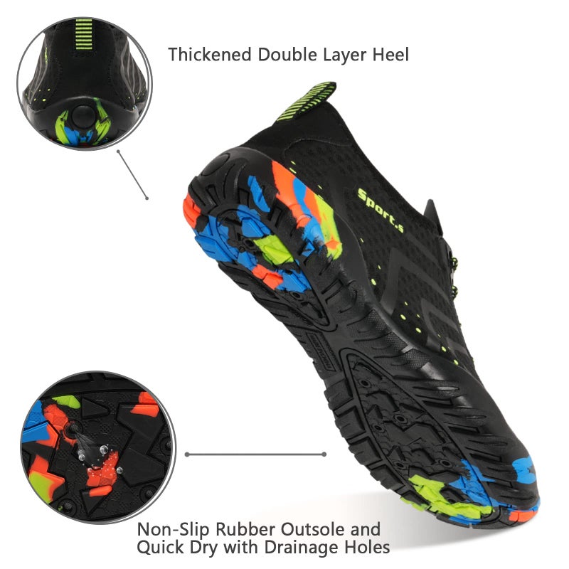 WateLves Water Shoes Mens Womens Beach Swim Shoes Quick-Dry Aqua Socks Pool Shoes for Surf Yoga Water Aerobics (Classic Black, 42) - Image 4
